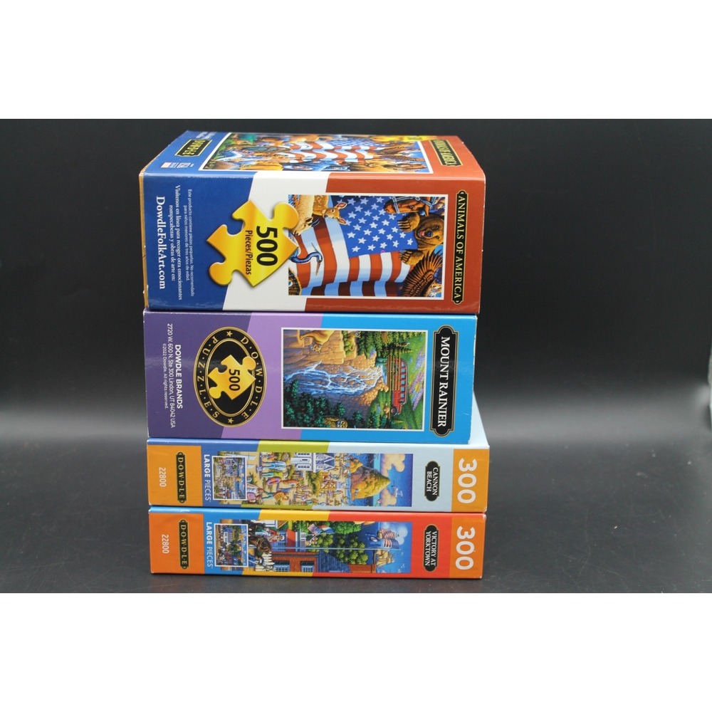 Dowdle Jigsaw Puzzle Lot 4 Animals America Rainier Yorktown 300 500 Piece Poster